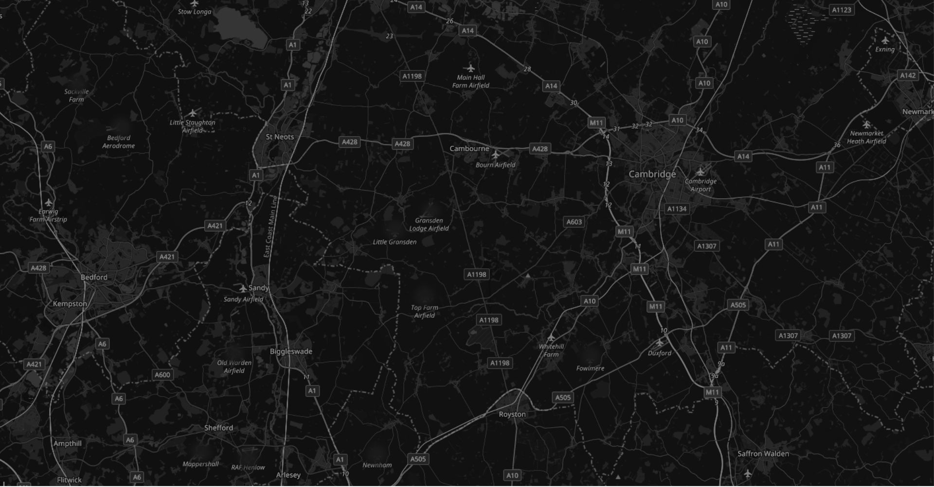 Background map of Cambridge area